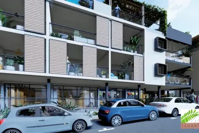 2 commerces en centre-ville de Saint-Pierre – plan en 3D